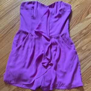 Express Pink Strapless Romper